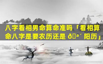 八字看相男命算命准吗「看相算命八字是要农历还是 🪴 阳历」